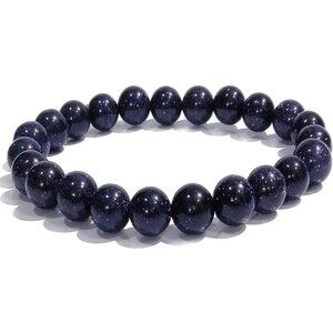 Blue Goldstone Bracelet Gemstone Bracelet Natural Healing Chakra Bracelet Unisex